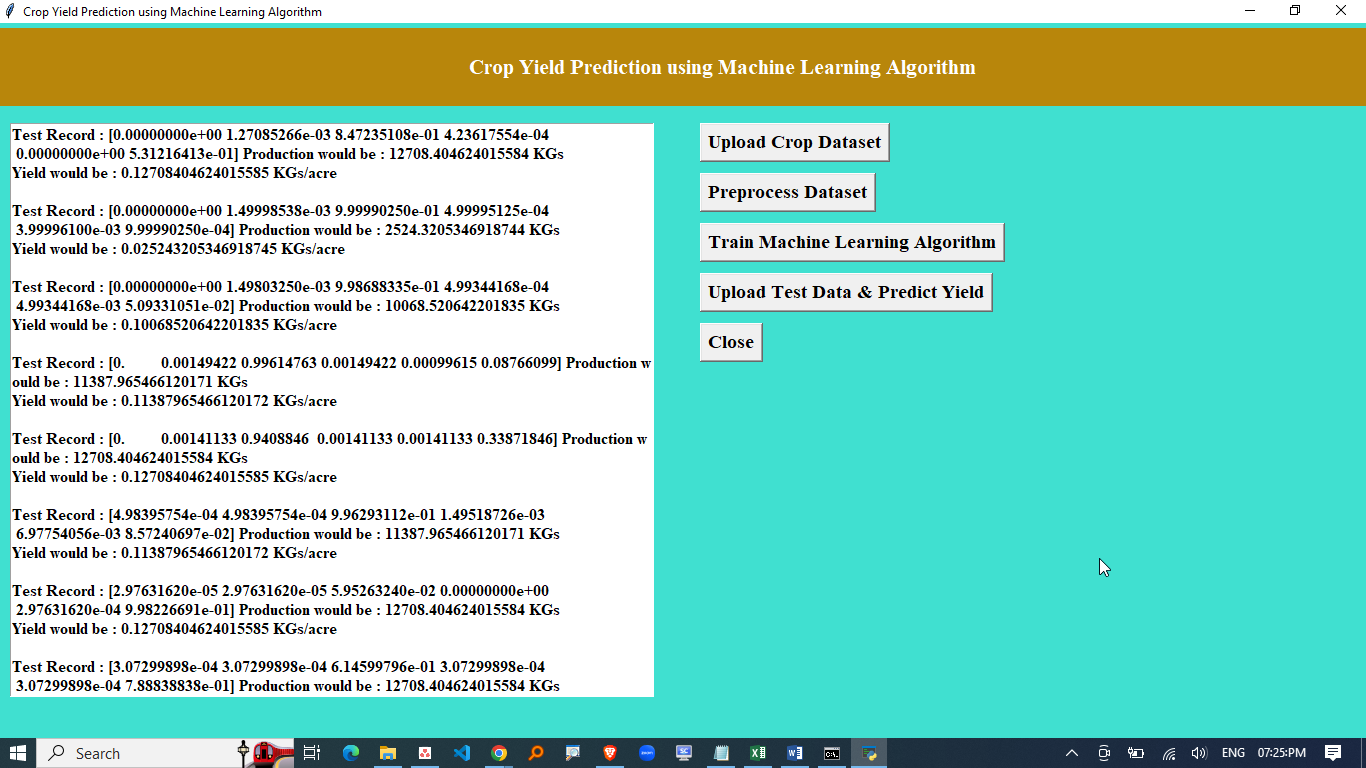 CROP YIELD PREDICTION USING MACHINE LEARNING ALGORITHM